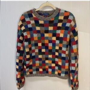 ISO J. Crew 1990s Vintage Patchwork Sweater (ITEM NOT FOR SALE)